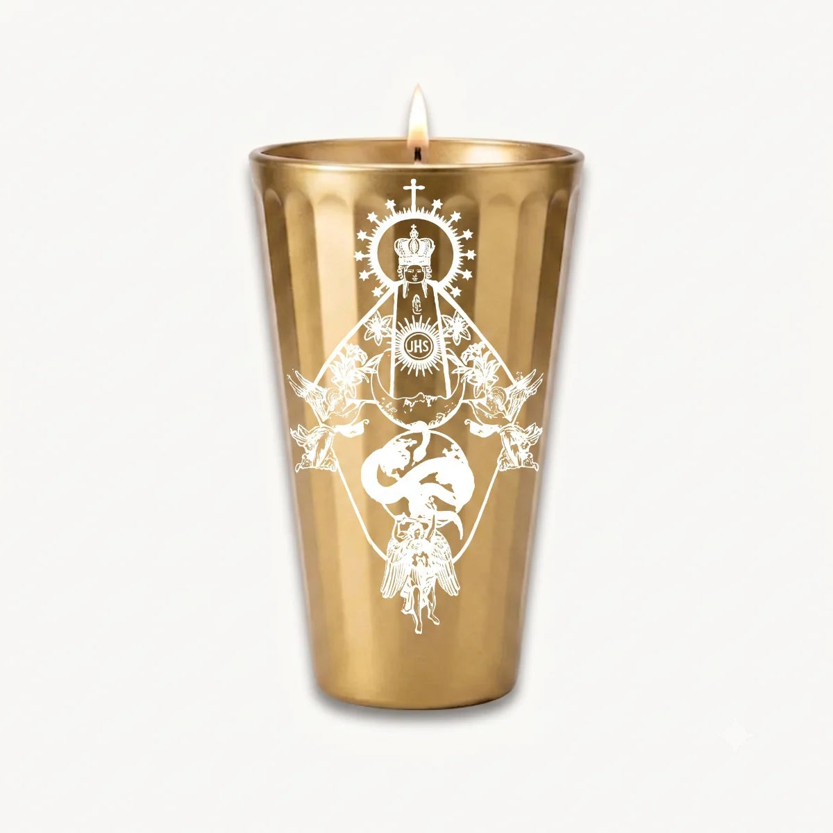 Veladora Vaso Limonero Pintado Metálico con Imagen